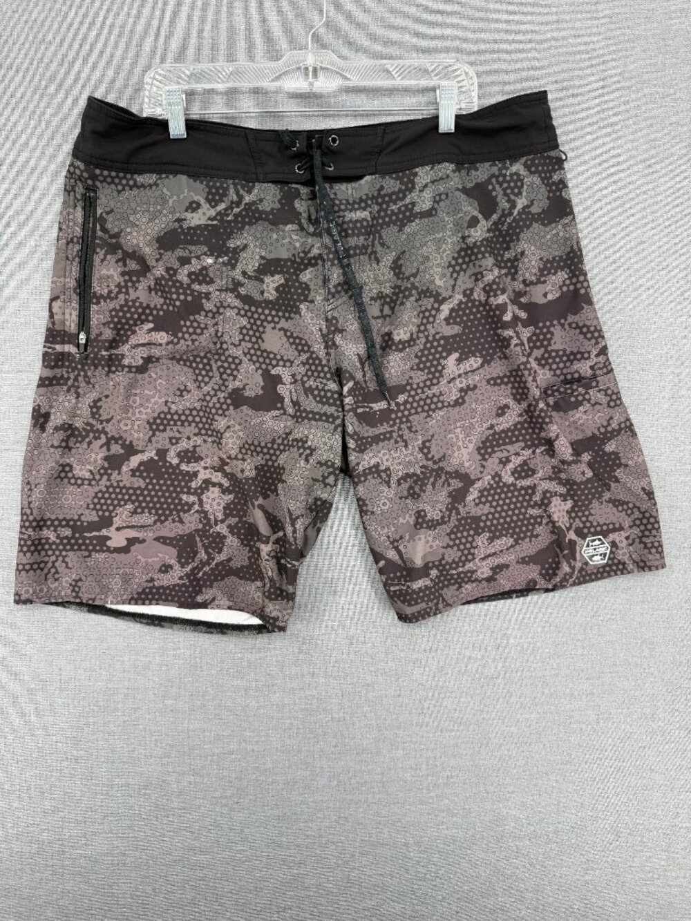 Pelagic Hydro Lite Board Shorts Mens 40 10" Gray Camo Beach Swim Trunks READ